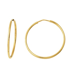 Altın Halka Küpe 14 Ayar 3,5 cm. Çaplı