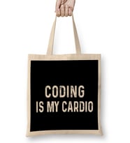 Coding Is My Cardio 02 Bez Çanta Uzun Saplı
