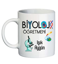 Biyoloji Öğretmenine Hediye İsimli Kupa Bardak - Öğretmenler Günü Hediyesi