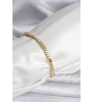 14K Gold Renk Kaplama Kare Zincir Model CM Kadın Bileklik 5886 - HPSBYI3056-5925