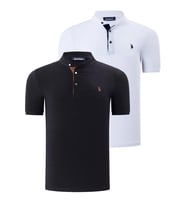 İKİLİ SET T8560 DEWBERRY ERKEK T-SHIRT-BEYAZ-SİYAH