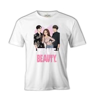 True Beauty - Kalp Beyaz Erkek Tshirt
