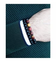 Oniks - Jasper - Hematit Doğal Taş Erkek Bileklik (Karışık)
