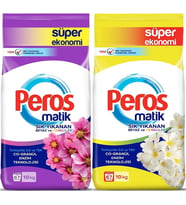 Peros Matik Toz Çamaşır Deterjanı 20KG Yıldız-Yasemin Çiçeği (Beyaz ve Renkli)(134 Yıkama)(2PK*10KG)