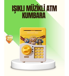 Sarı Elektronik Şifreli Atm Görünümlü Çocuk Kumbarası