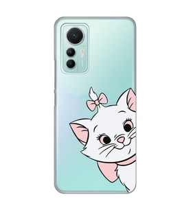 Xiaomi Mi 12 Lite Uyumlu Marie Kedicik Desenli Şeffaf Telefon Kılıfı