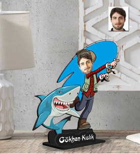 Kişiye Özel 2 Boyutlu Balıkçı  Erkek  Ahşap Biblo-1
