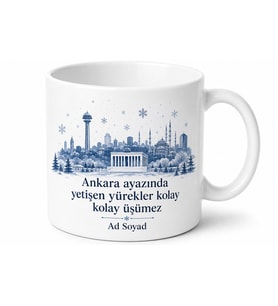 Ankara Ayazı Temalı Kişiye Özel Kupa Bardak İsimli Hediye