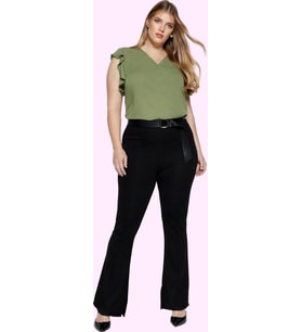 Kadın Regular Flare Pantolon Viskoz Polyester Elastan Yüksek Bel Günlük Yaz Aylarının Vazgeçilmezi
