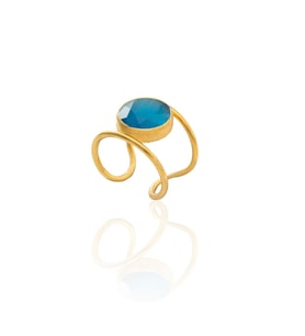 Kadir Jewellery 22 Ayar Altın Kaplama Kadın Zirkon Taşlı Yüzük