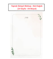 Yaprak Detaylı Mektup Not Kağıdı  (14 Sayfa A4 Boyut)