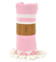Pembe Pamuk Bambu Peştemal (Karışık)