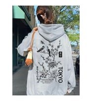 Unisex Tokyo Baskılı Oversize Sweatshirt (Gri)