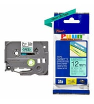 PUUN®Brother P-Touch TZE-731 12MM x 8m Yeşil Üzerine Siyah Muadil Laminasyon Etiket Şeridi (Çok Renkli)