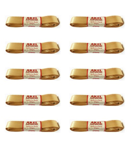 Dar Dokuma Altın Gold Saten Kurdele - 2 Cm. x 10 Metre - 10 Adet