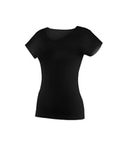 6 Adet Yıldız Bayan Likralı V Yaka Kısa Kollu T-Shirt Fanila 2371 (Siyah)