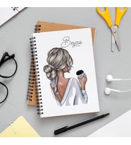 Kız Karakter Tasarımlı Defter Kişiye Özel