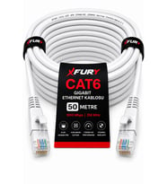 FURY CAT6 Ethernet Kablosu 50 Metre RJ45 LAN İnternet Modem Router Bilgisayar Kablosu