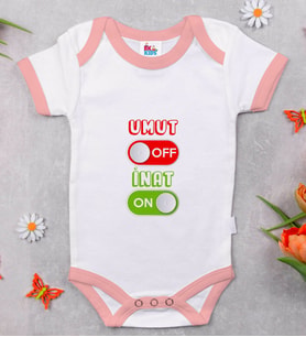 BK Kids Umut Off Tasarımlı Pembe Bebek Body Zıbın-1