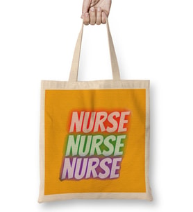 Nurse Gift İdea Funny Saying Quote-Nursing Medical Bez Çanta Uzun Saplı