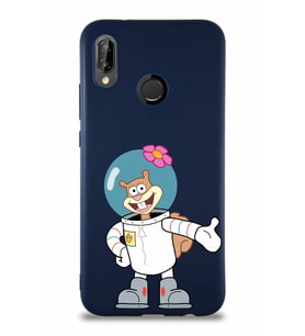 Huawei P20 Lite Soft Premier Kapak Sandy Tasarımlı Silikon Kılıf - Lacivert (Şeffaf)