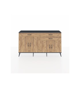 Arges Konsol 2 Raflı 3 Çekmeceli 4 Kapaklı 176x30x99 Antrasit-Çam