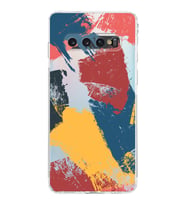 Samsung Galaxy S10 Uyumlu Kamera Korumalı Kapak Brushstroke Tasarımlı  Şeffaf  Kılıf