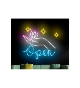 Open Yazılı ve Şekilli Neon Tabela