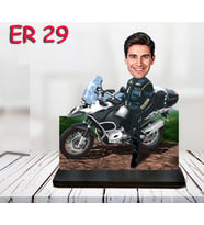 Kişiye Özel Ahşap Biblo - Motor Kullanan Erkek Karikatür Biblo 14