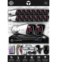 TURKNO 16 Kameralı Karia 16 Dış Kamera Set HDD'siz Full HD Gece Görüşlü Güvenlik Kamerası Sistemi