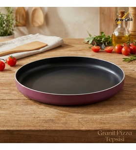 ARZU ÇELİK 28 Cm Granit Pizza Tepsisi - Mürdüm