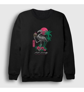 Presmono Unisex Siyah Flamingo Paradise Sweatshirt 289711tt