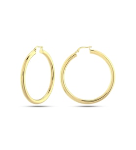 MOOM MÜCEVHERAT Kadın 14 Ayar Altın Büyük Boy Halka Küpe