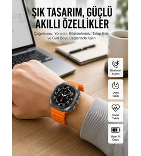 2025 Model Gelişmiş Özellikli Nabız Sensörlü Spor Takibi Yapabilen Titreşimli Saat
