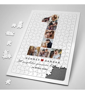İlk Sevgililer Günü Hediyesi Fotoğraflı 240 Parça Kişiye Özel PuzzleYapboz