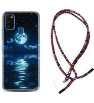 Samsung M21 M22 M23 M30 M31S M32 Kılıf Boyun Asklı Rasta Silikon Night Moon 1133