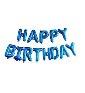 Happy Birthday Mavi Harf Folyo Balon Set