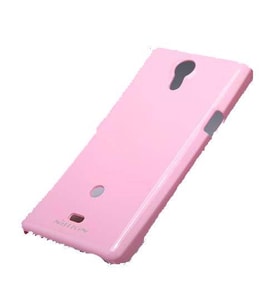 Nillkin Xperia T LT30p ile Uyumlu Parlak Sert Kauçuk Kılıf Pembe