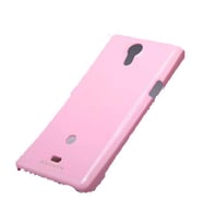 Nillkin Xperia T LT30p ile Uyumlu Parlak Sert Kauçuk Kılıf Pembe
