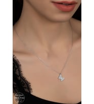 SWAROVSKİ CRYSTAL KELEBEK 925 AYAR GÜMÜŞ KOLYE