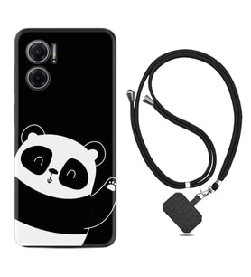 Xiaomi Redmi Note 11E Kılıf Silikon Boyun Askılı İpli Desenli Silikon Bay Bay Panda 1784