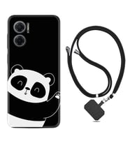 Xiaomi Redmi Note 11E Kılıf Silikon Boyun Askılı İpli Desenli Silikon Bay Bay Panda 1784