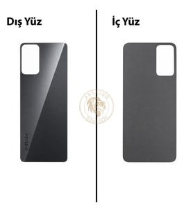 Infinix Hot 12 Siyah Uyumlu Arka Kapak Arka Cam Batarya Pil Kapağı Lazer Kesim Back Cover
