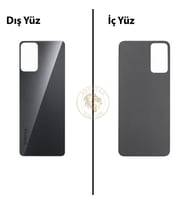 Infinix Hot 12 Siyah Uyumlu Arka Kapak Arka Cam Batarya Pil Kapağı Lazer Kesim Back Cover