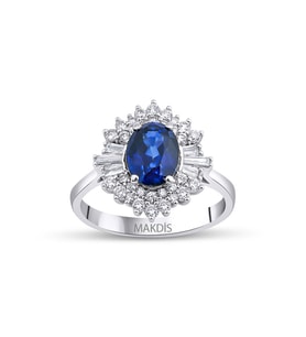 2.20 Karat Safir Pırlanta Yüzük
