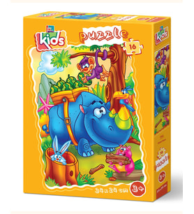 Yappuzz Tembel Tavşan 16 Parça Çoçuk Puzzle