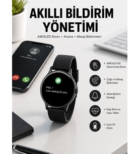 Mey İthalat® Akıllı Saat Çok Fonksiyonlu Sesli Görüşme NFC Uyumlu Amoled Ekran Yeni Nesil