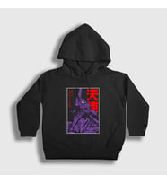 Presmono Unisex Çocuk Siyah Eva 01 V2 Neon Genesis Evangelion Anime Kapüşonlu Sweatshirt 420828tt