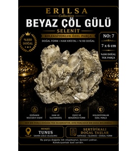 Sertifikalı Beyaz Çöl Gülü Selenit Taşı Kütle - 7x6 cm Koleksiyonluk Doğal Tek Parça