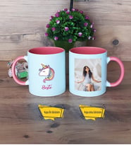 Unicorn Kupa Bardak Pembe Fotoğraflı Doğum Günü Hediyesi